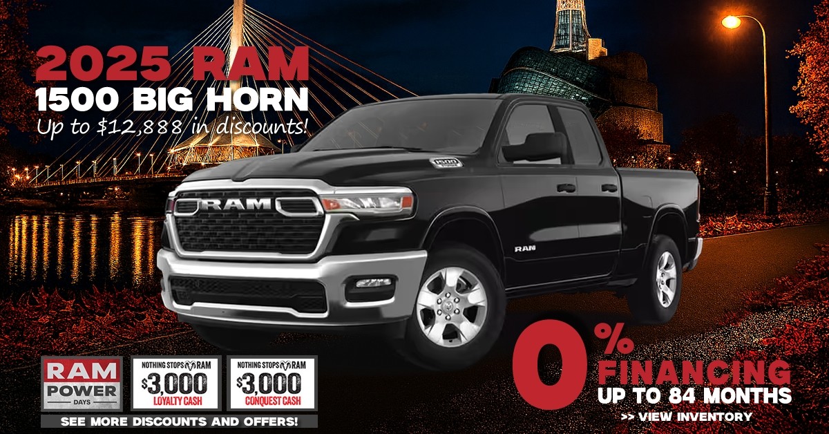 2025 RAM 1500 Big Horn offers and discounts Winnipeg