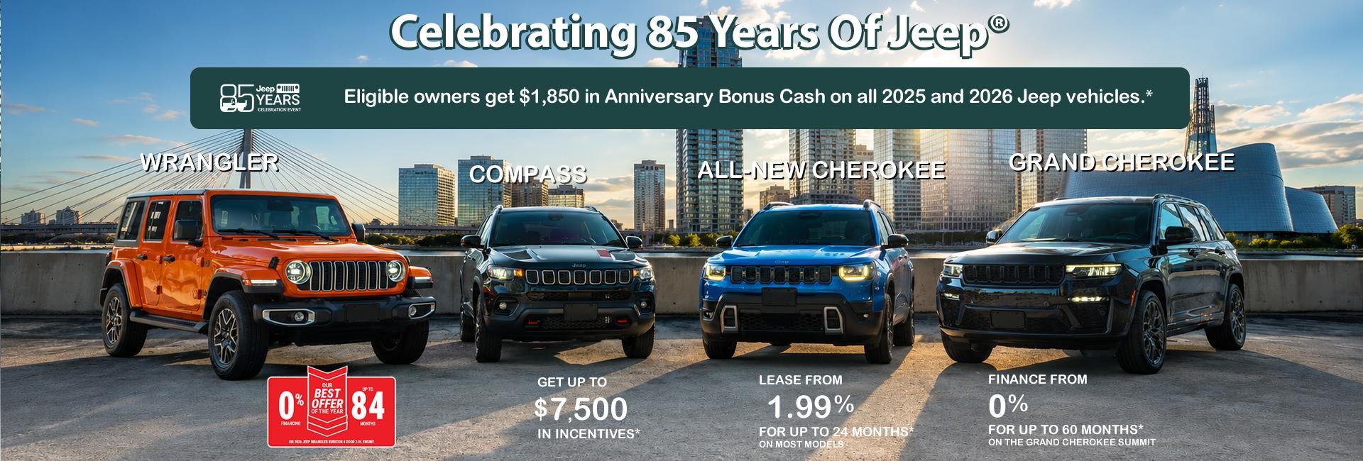Jeep Offers - Jeep 85 Years - Jeep Dealership - WInnipeg