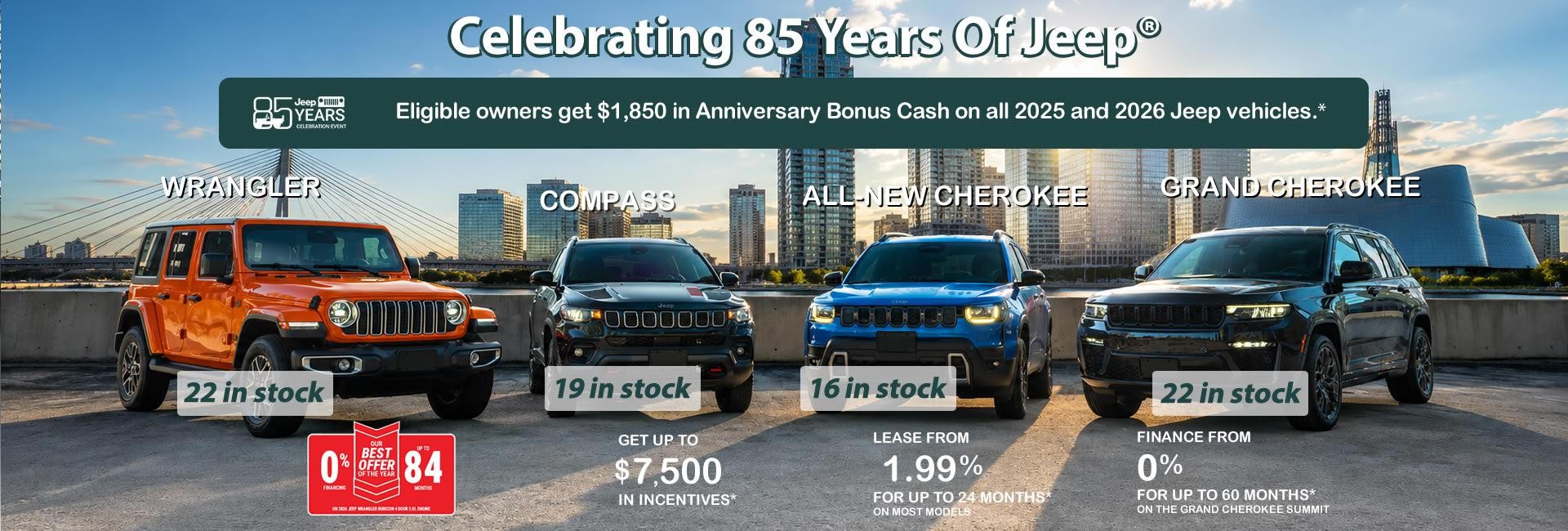 Jeep Offers - Jeep 85 Years - Jeep Dealership - WInnipeg
