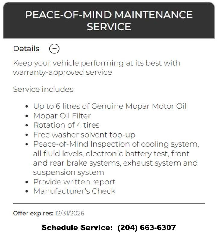 Peace-Of-Mind Maintenance Service details